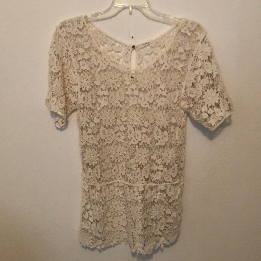 Lovely floral lace cutout top